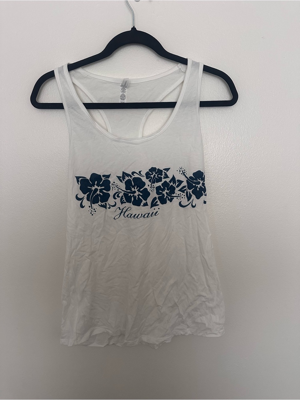 White Hawaii Floral Tank Top